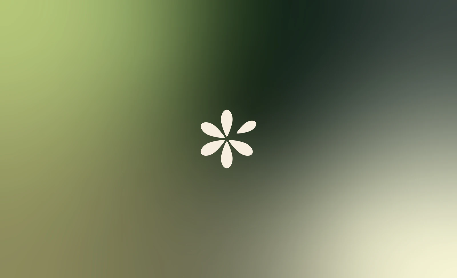 Symbole floral Unwind crème sur un dégradé vert